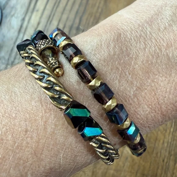 Alex and Ani Gold set of 2 wrap bracelets - Picture 3 of 7